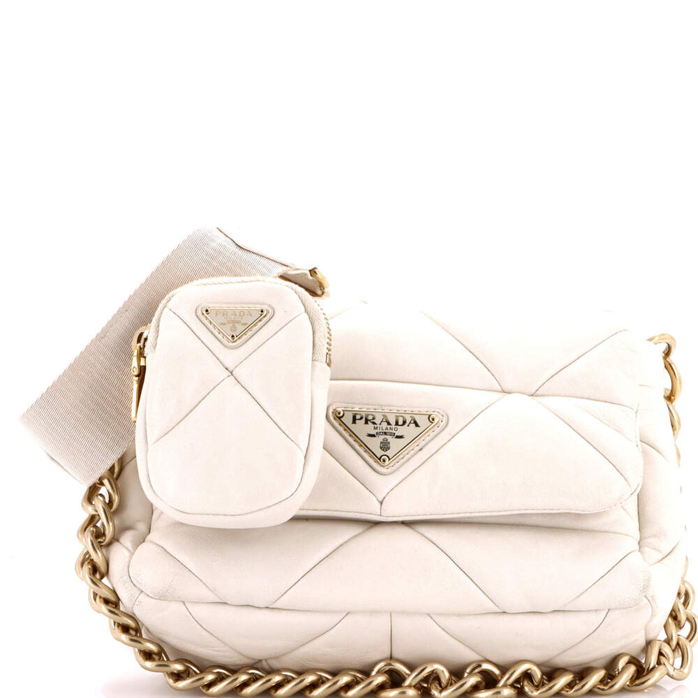 Prada System Flap Shoulder Bag Quilted #223888P15B - Picture 1 of 8